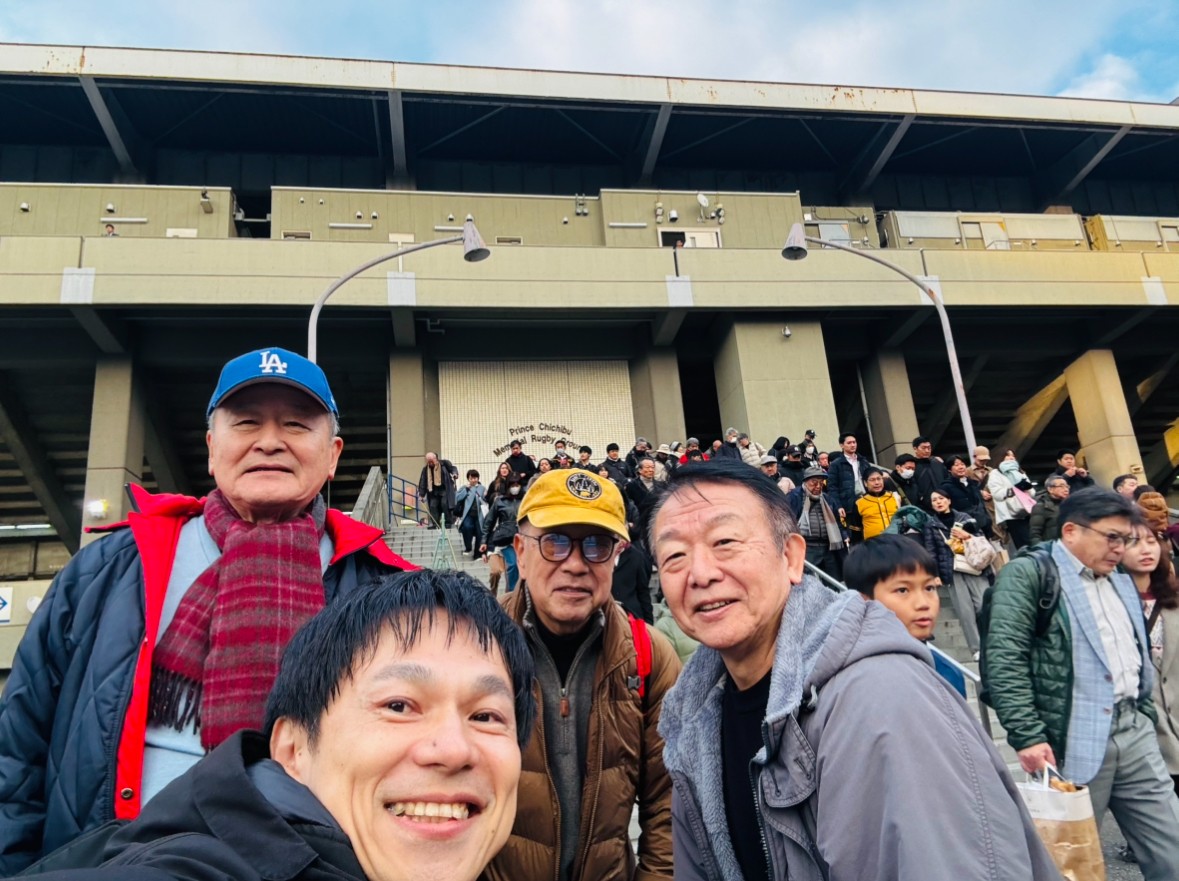 ラグビー慶早戦野球観戦